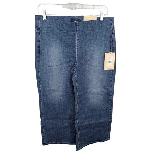 NYDJ Women's Wide Leg Capri Pull-on Jeans in Clean Horizon Size 6 - Picture 3 of 5